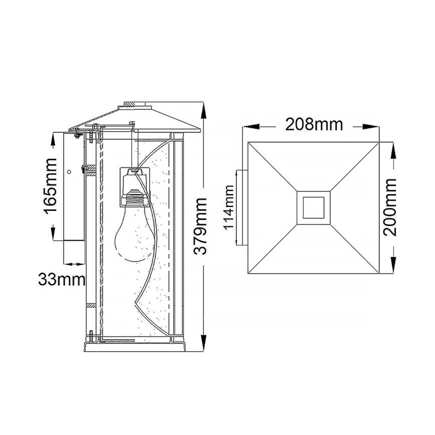 Quintiesse - Applique murale extérieure ASHBERN M 1xE27/60W/230V IP44 noire