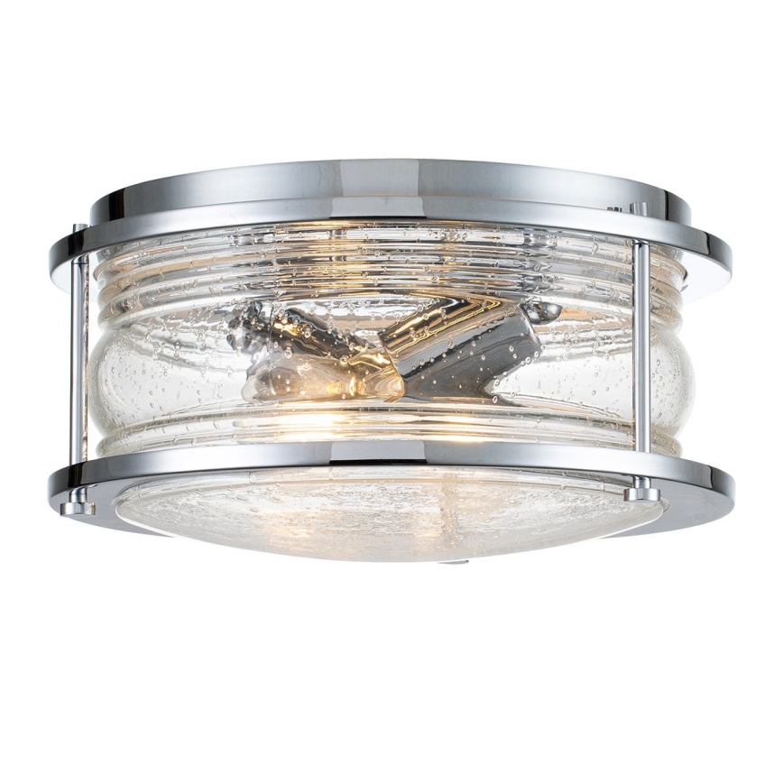 Quintiesse - Plafonnier de salle de bains ASHLAND 2xE27/60W/230V, Ø 30,5 cm, IP44, chrome brillant