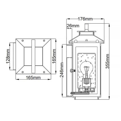 Quintiesse - Applique murale d'extérieur ATWATER S 1xE27/60W/230V IP44 dorée