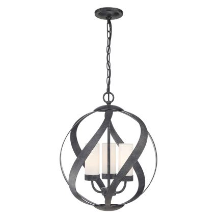 Quintiesse - Suspension d'extérieur suspendue par chaîne BLACKSMITH 3xE14/40W/230V Ø 40,7 cm IP44 noire