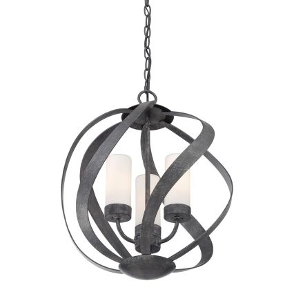 Quintiesse - Suspension d'extérieur suspendue par chaîne BLACKSMITH 3xE14/40W/230V Ø 40,7 cm IP44 noire