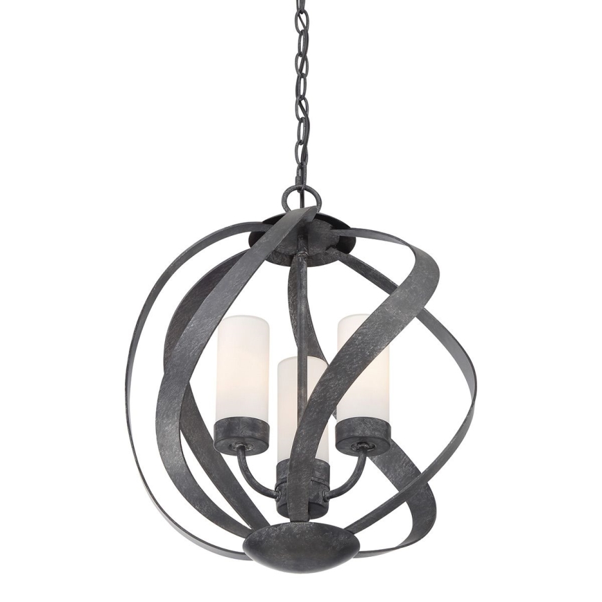 Quintiesse - Suspension d'extérieur suspendue par chaîne BLACKSMITH 3xE14/40W/230V Ø 40,7 cm IP44 noire