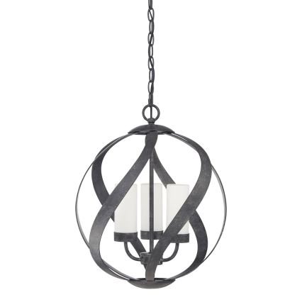 Quintiesse - Suspension d'extérieur suspendue par chaîne BLACKSMITH 3xE14/40W/230V Ø 40,7 cm IP44 noire