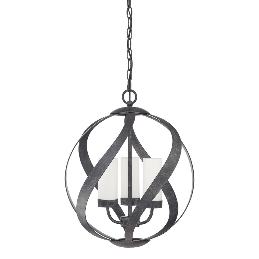 Quintiesse - Suspension d'extérieur suspendue par chaîne BLACKSMITH 3xE14/40W/230V Ø 40,7 cm IP44 noire