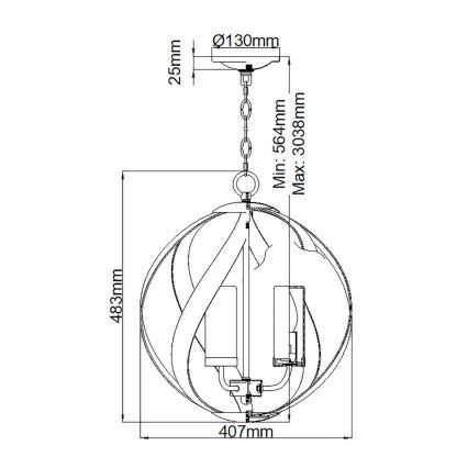 Quintiesse - Suspension d'extérieur suspendue par chaîne BLACKSMITH 3xE14/40W/230V Ø 40,7 cm IP44 noire