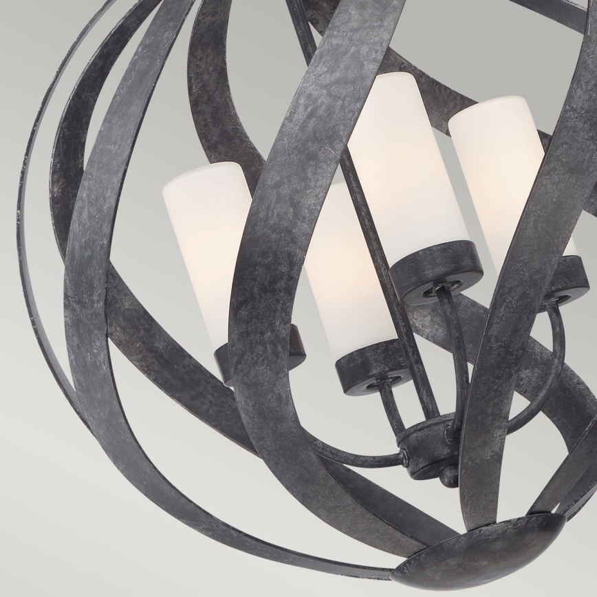 Quintiesse - Suspension extérieure sur chaîne BLACKSMITH 4xE14/40W/230V Ø 50,1 cm IP44 noire