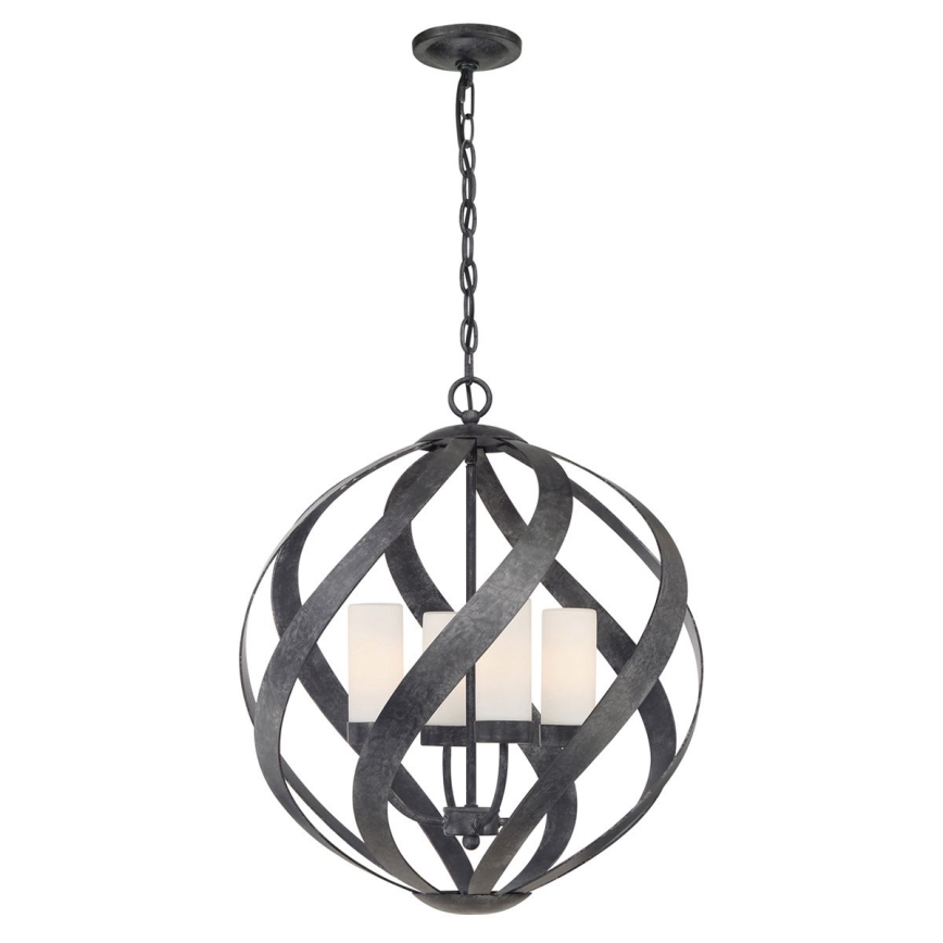 Quintiesse - Suspension extérieure sur chaîne BLACKSMITH 4xE14/40W/230V Ø 50,1 cm IP44 noire