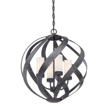 Quintiesse - Suspension extérieure sur chaîne BLACKSMITH 4xE14/40W/230V Ø 50,1 cm IP44 noire