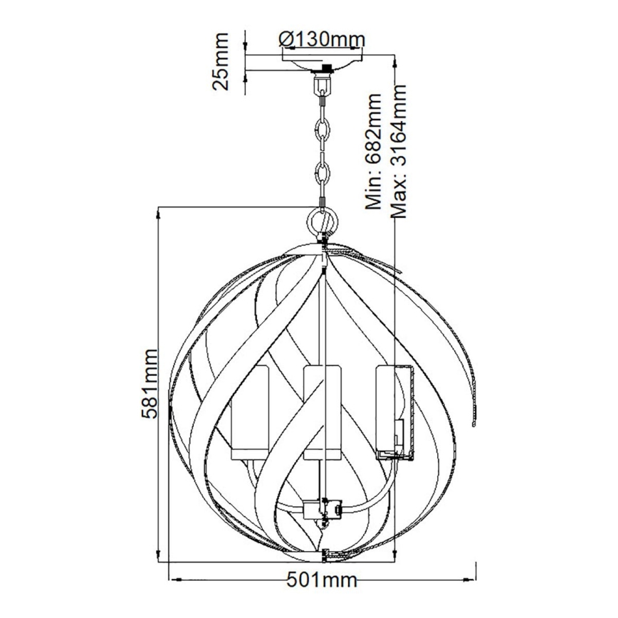 Quintiesse - Suspension extérieure sur chaîne BLACKSMITH 4xE14/40W/230V Ø 50,1 cm IP44 noire