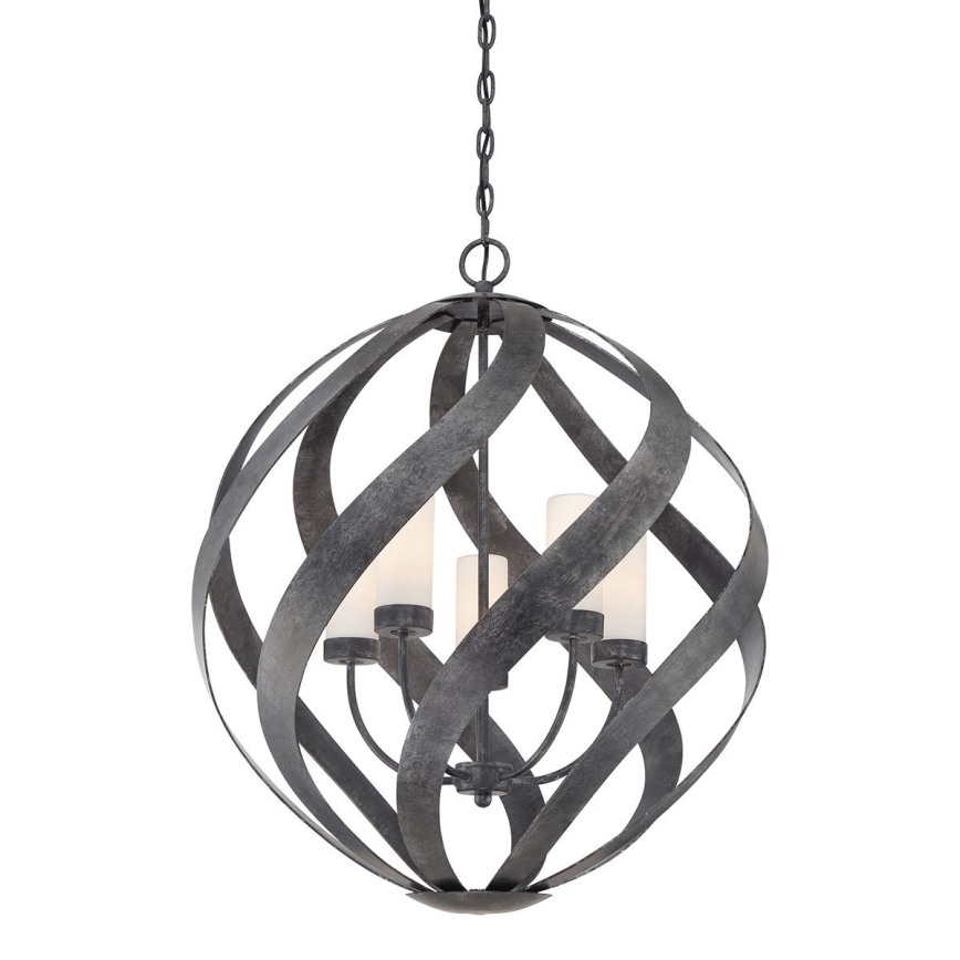 Quintiesse - Lustre d'extérieur suspendu sur chaîne BLACKSMITH 5xE14/40W/230V Ø 66,4 cm IP44 noir