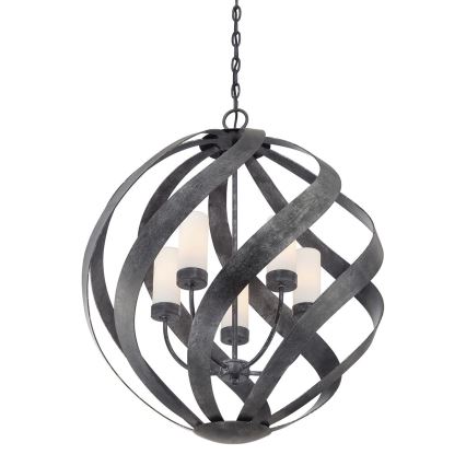 Quintiesse - Lustre d'extérieur suspendu sur chaîne BLACKSMITH 5xE14/40W/230V Ø 66,4 cm IP44 noir