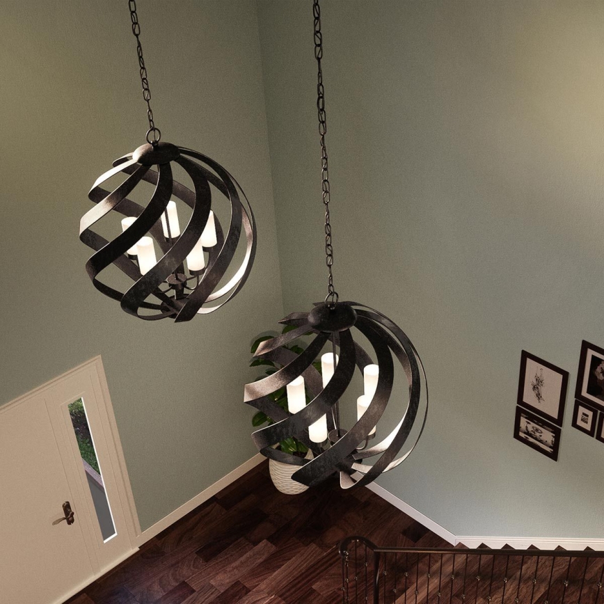Quintiesse - Lustre d'extérieur suspendu sur chaîne BLACKSMITH 5xE14/40W/230V Ø 66,4 cm IP44 noir