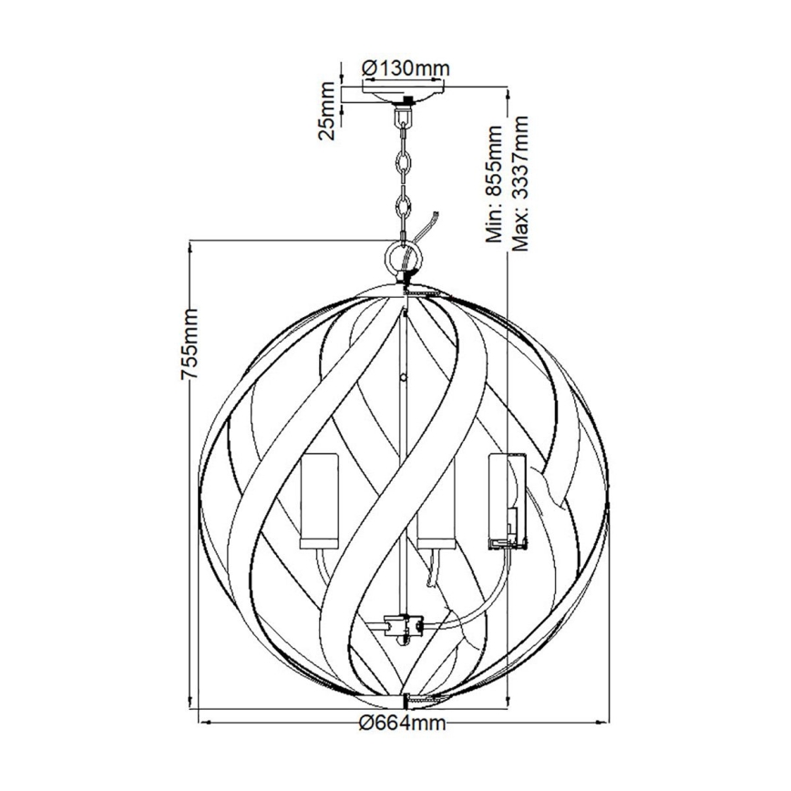 Quintiesse - Lustre d'extérieur suspendu sur chaîne BLACKSMITH 5xE14/40W/230V Ø 66,4 cm IP44 noir