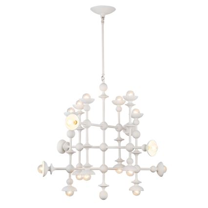 Quintiesse - Lustre à tige CADENCE 18xE14/40W/230V blanc