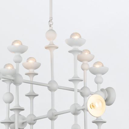 Quintiesse - Lustre à tige CADENCE 18xE14/40W/230V blanc