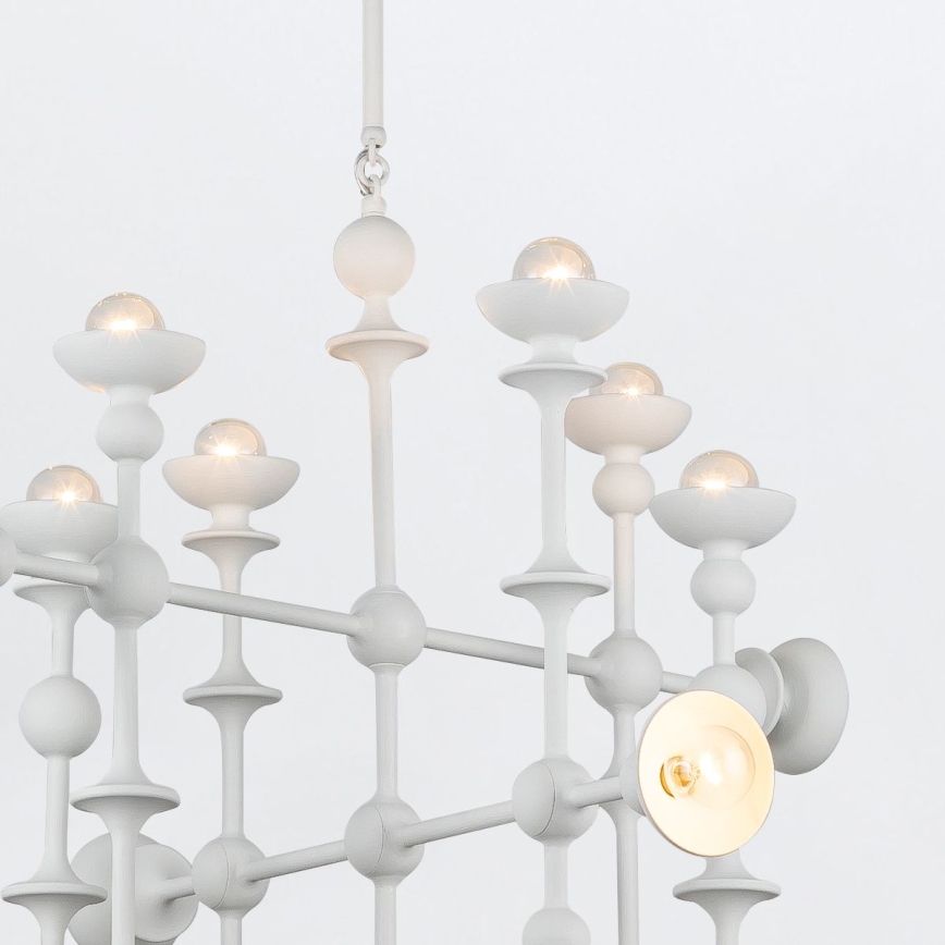 Quintiesse - Lustre à tige CADENCE 18xE14/40W/230V blanc