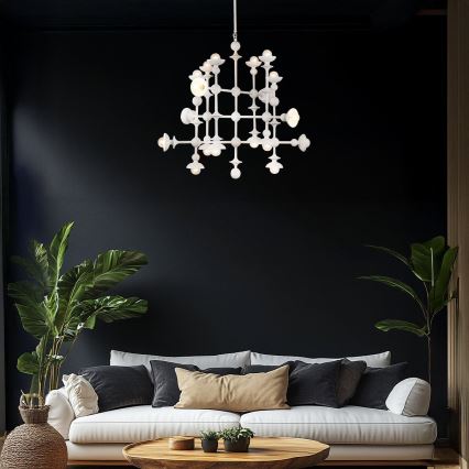 Quintiesse - Lustre à tige CADENCE 18xE14/40W/230V blanc