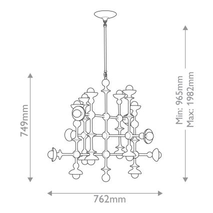 Quintiesse - Lustre à tige CADENCE 18xE14/40W/230V blanc