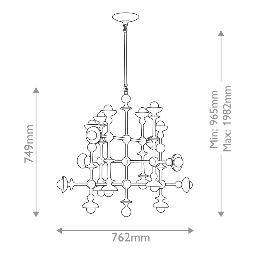 Quintiesse - Lustre à tige CADENCE 18xE14/40W/230V blanc