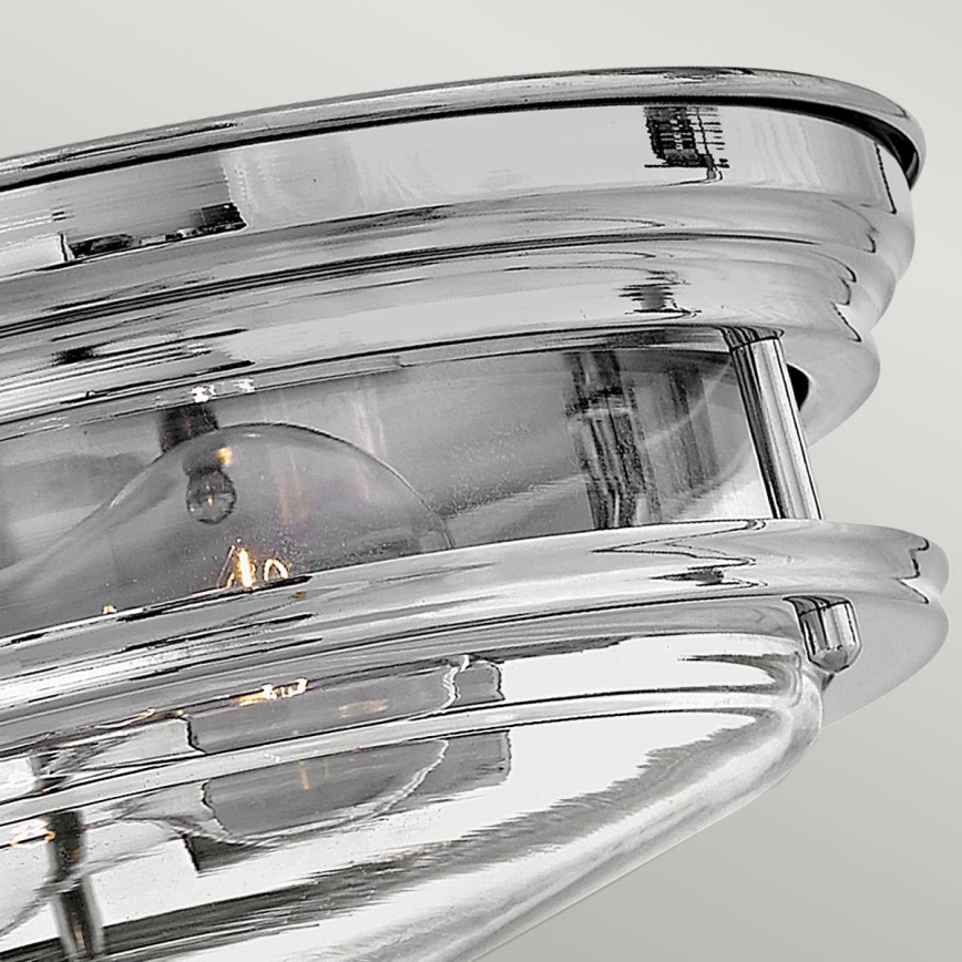 Quintiesse - Plafonnier d'extérieur HADRIAN 2xE27/40W/230V Ø 27,8 cm IP44 chrome brillant