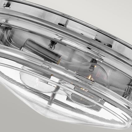 Quintiesse - Plafonnier d'extérieur HADRIAN 2xE27/40W/230V Ø 27,8 cm IP44 chrome brillant