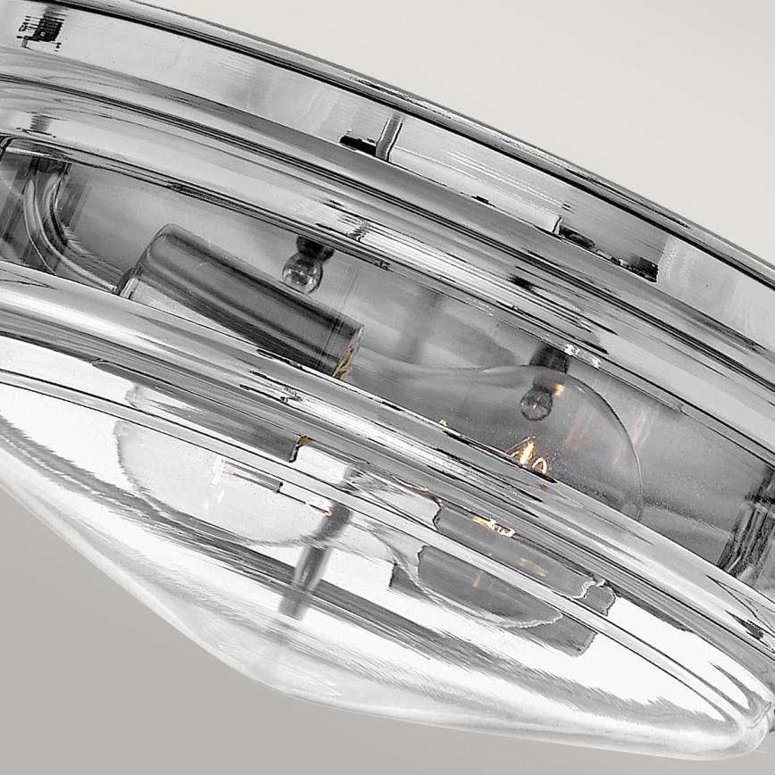 Quintiesse - Plafonnier d'extérieur HADRIAN 2xE27/40W/230V Ø 27,8 cm IP44 chrome brillant