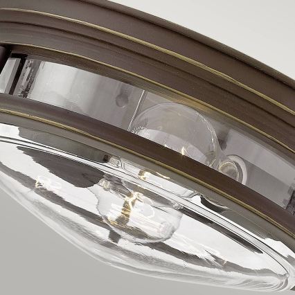 Quintiesse - Plafonnier d'extérieur HADRIAN 2xE27/40W/230V diam. 27,8 cm IP44 bronze