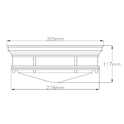 Quintiesse - Plafonnier d'extérieur HADRIAN 2xE27/40W/230V diam. 27,8 cm IP44 bronze