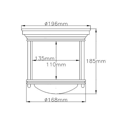 Quintiesse - Plafonnier d'extérieur HADRIAN 1xE27/60W/230V Ø 16,8 cm IP44