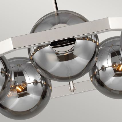 Quintiesse - Lustre sur tige HARPER 5xE14/60W/230V Ø 77,5 cm chrome brillant/fumé