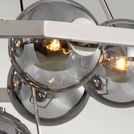 Quintiesse - Lustre sur tige HARPER 7xE14/60W/230V Ø 81,3 cm chrome brillant/fumé