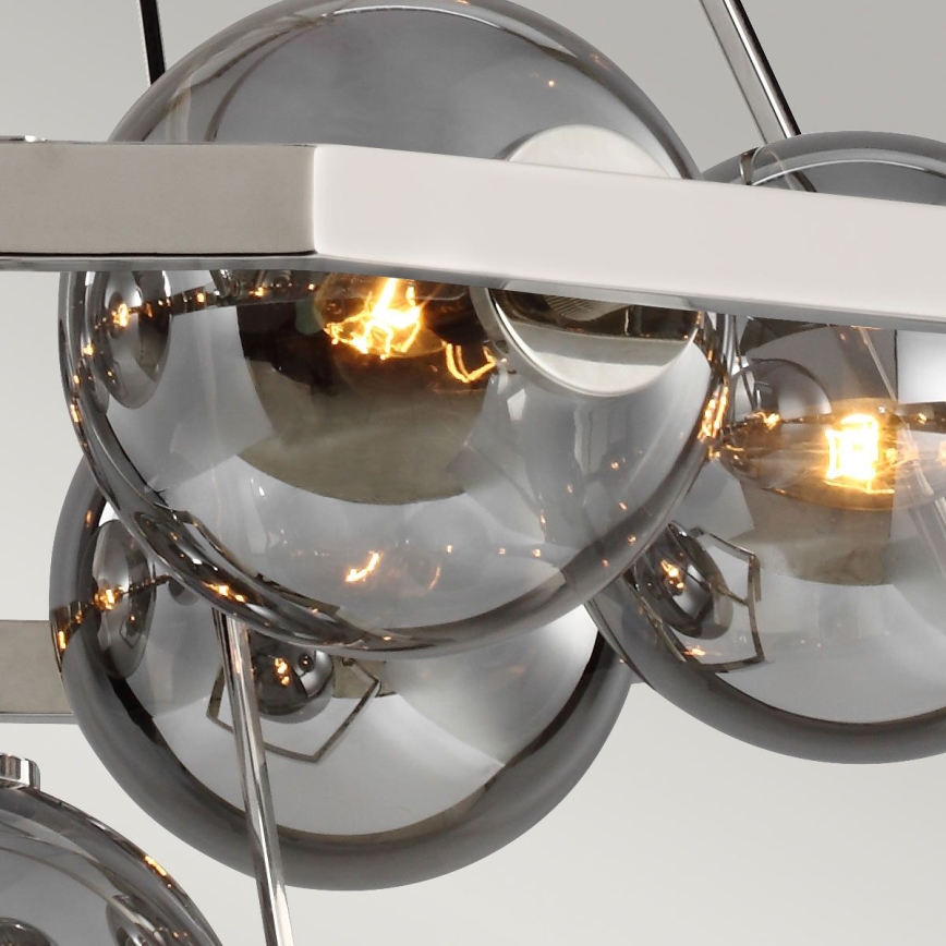 Quintiesse - Lustre sur tige HARPER 7xE14/60W/230V Ø 81,3 cm chrome brillant/fumé