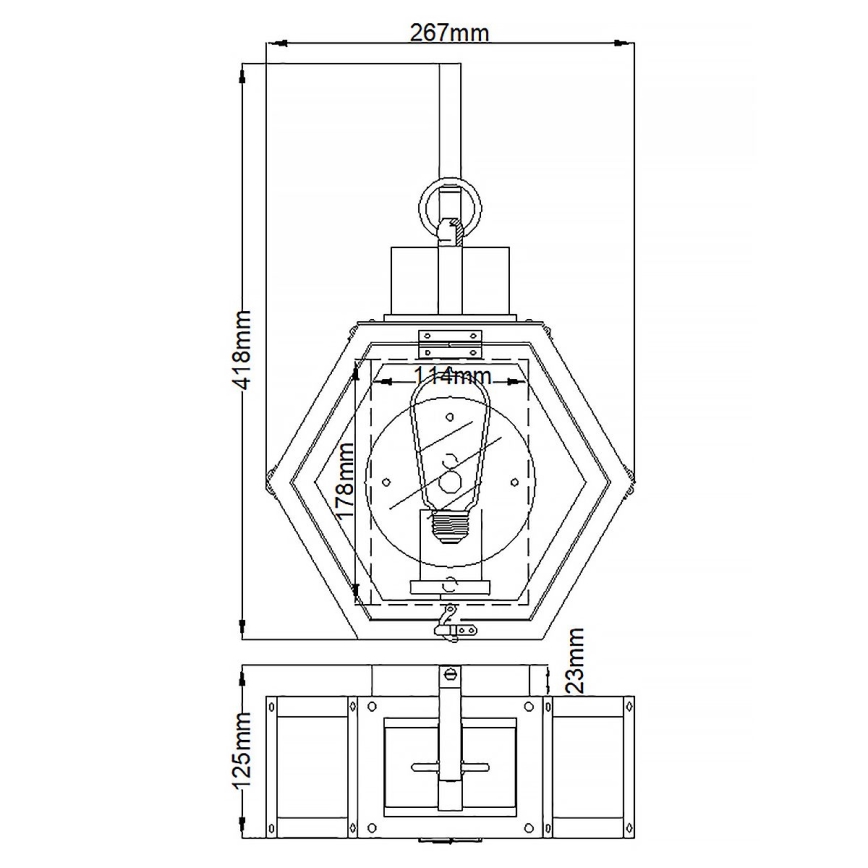 Quintiesse - Applique murale d'extérieur HEATH S 1xE27/60W/230V IP44 noire