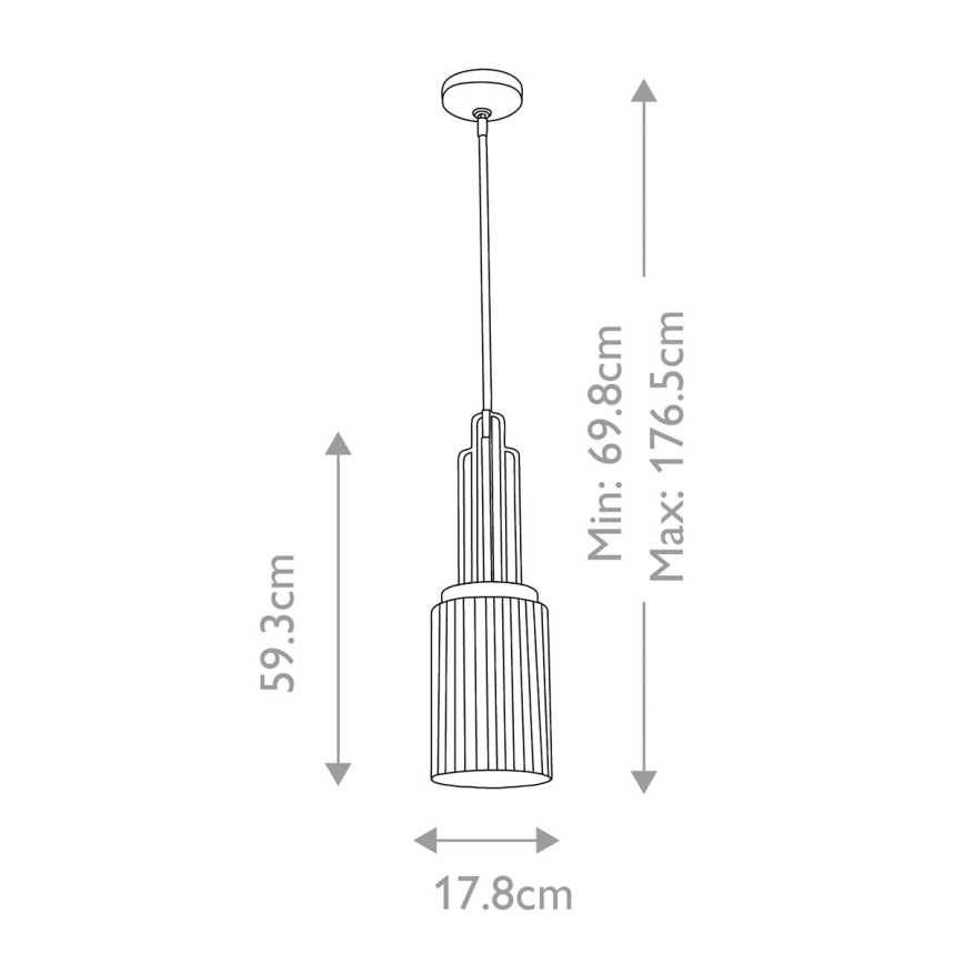 Quintiesse - Suspension sur tige KIMROSE 1xE27/60W/230V Ø 17,8 cm dorée