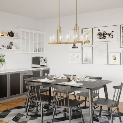 Quintiesse - Lustre sur tige KIMROSE 10xE14/40W/230V doré