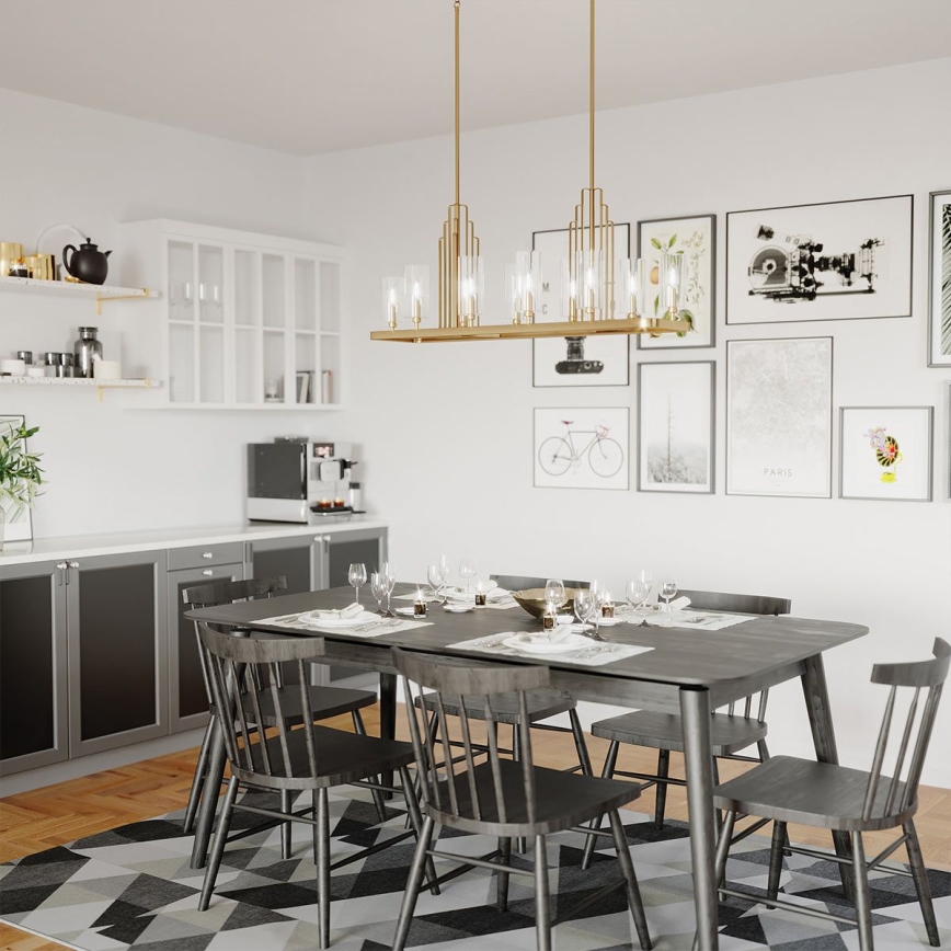 Quintiesse - Lustre sur tige KIMROSE 10xE14/40W/230V doré