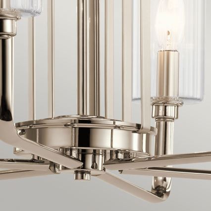Quintiesse - Suspension à tige KIMROSE 6xE14/40W/230V diam. 68,6 cm chrome brillant