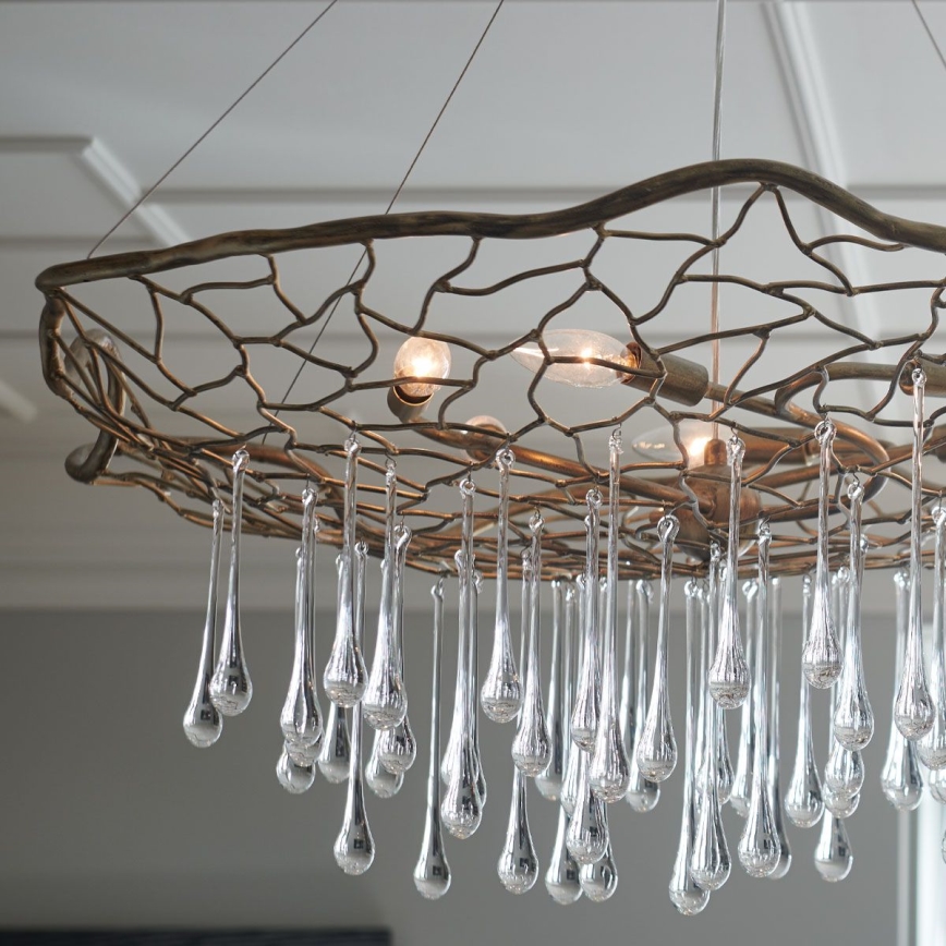 Quintiesse - Lustre sur câble LAGUNA 6xE14/40W/230V Ø 91,4 cm doré