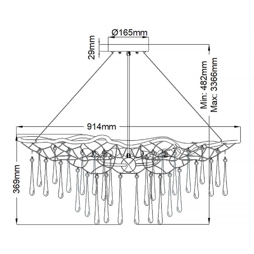 Quintiesse - Lustre sur câble LAGUNA 6xE14/40W/230V Ø 91,4 cm doré