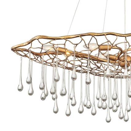 Quintiesse - Suspension sur câble LAGUNA 8xE14/40W/230V ø 106,7 cm dorée