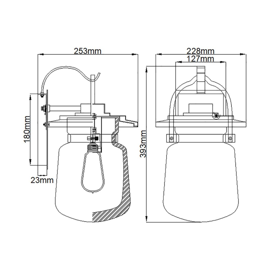 Quintiesse - Applique murale d'extérieur LASALLE M 1xE27/60W/230V IP44 bronze