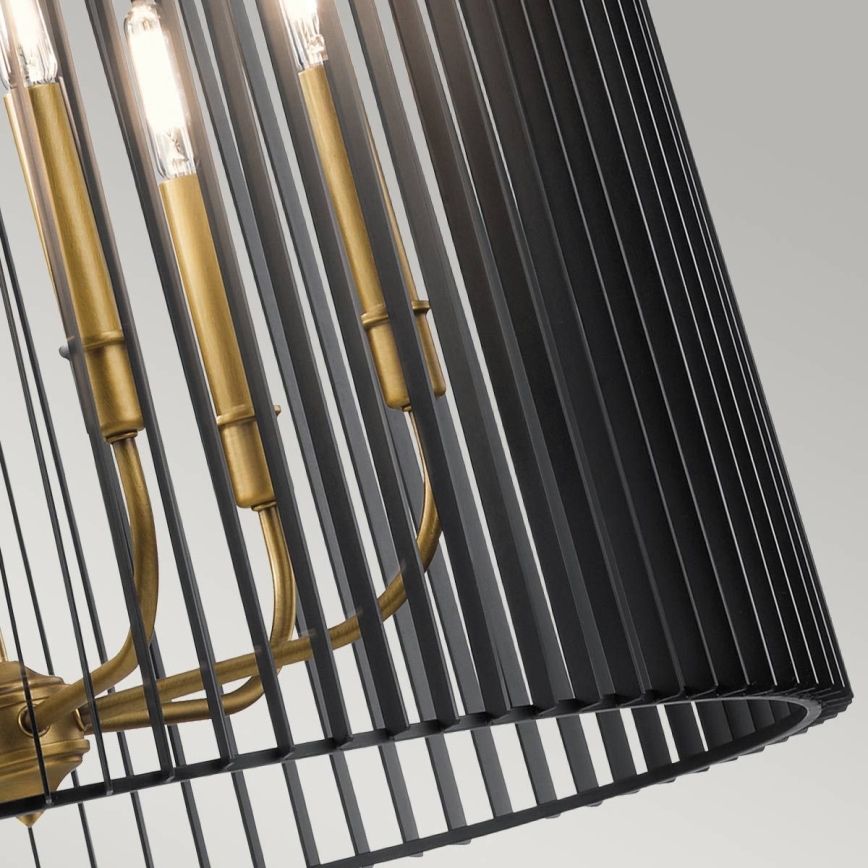 Quintiesse - Lustre sur tige LINARA 6xE14/60W/230V Ø 66 cm noir/doré