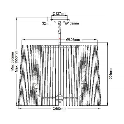 Quintiesse - Lustre sur tige LINARA 6xE14/60W/230V Ø 66 cm noir/doré