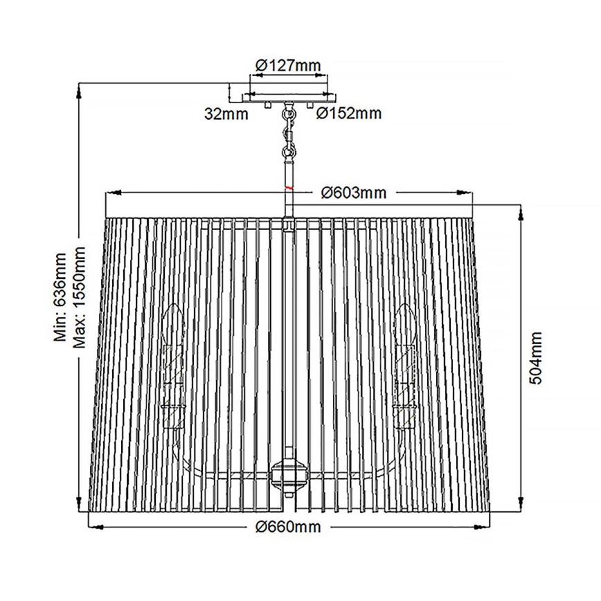 Quintiesse - Lustre sur tige LINARA 6xE14/60W/230V Ø 66 cm noir/doré