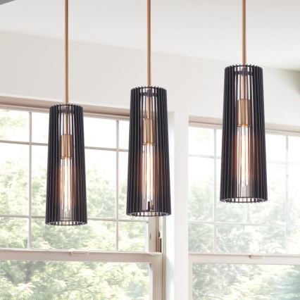 Quintiesse - Lustre sur tige LINARA 1xE27/60W/230V Ø 15,2 cm noir/doré