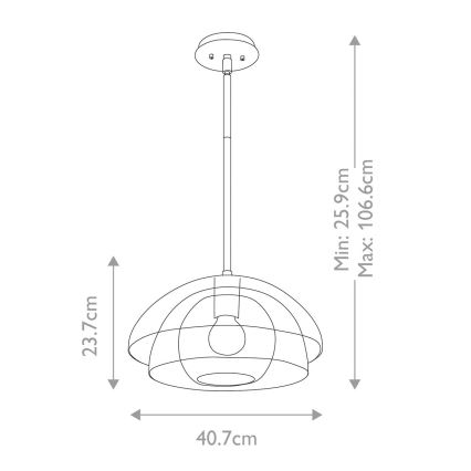 Quintiesse - Suspension sur tige LOTUS 1xE27/60W/230V Ø 40,7 cm doré