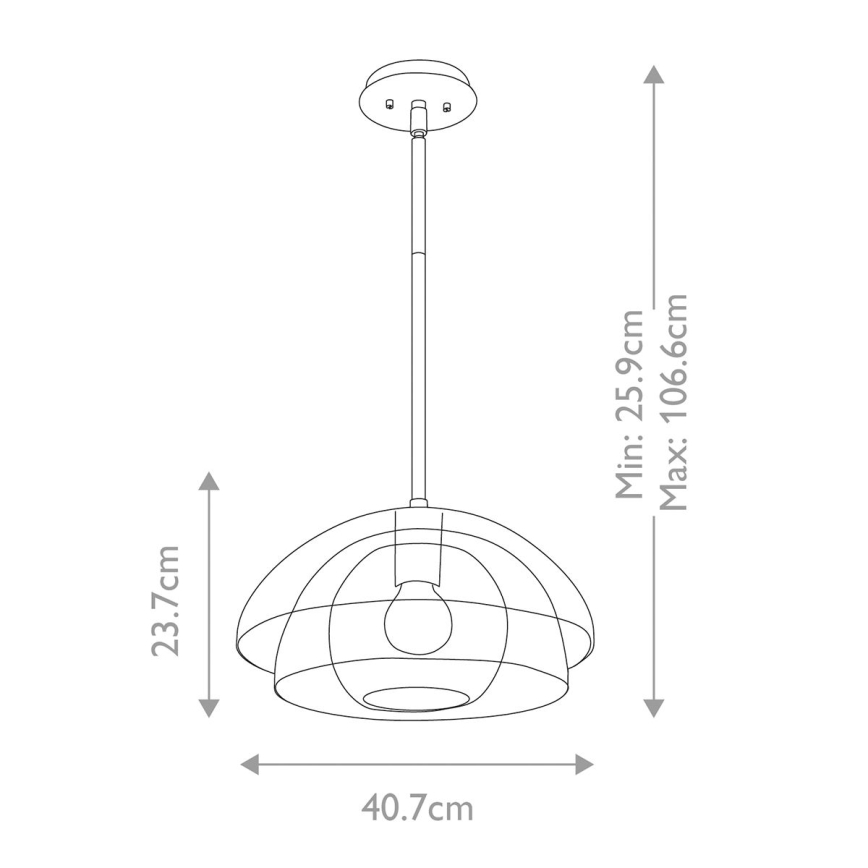 Quintiesse - Suspension sur tige LOTUS 1xE27/60W/230V Ø 40,7 cm doré