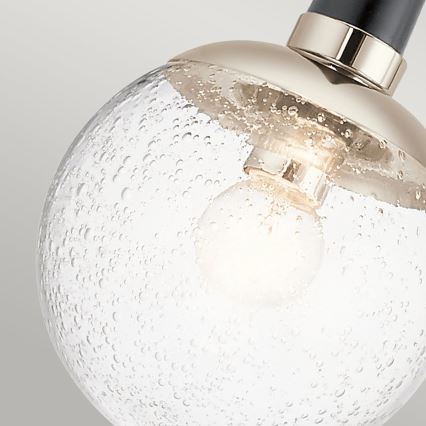 Quintiesse - Suspension sur tige MARILYN 1xE27/60W/230V Ø 19,5 cm chrome brillant/noir