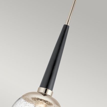 Quintiesse - Suspension sur tige MARILYN 1xE27/60W/230V Ø 19,5 cm chrome brillant/noir