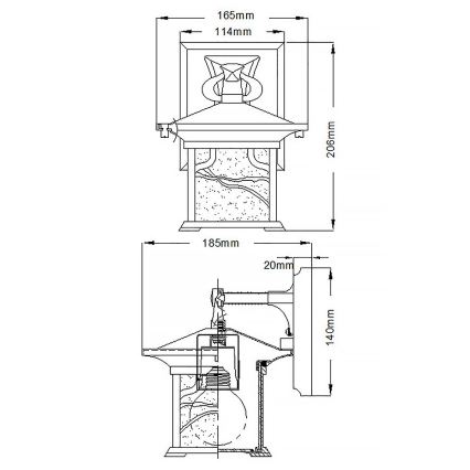 Quintiesse - Applique murale d'extérieur MORRIS S 1xE27/60W/230V IP44 bronze